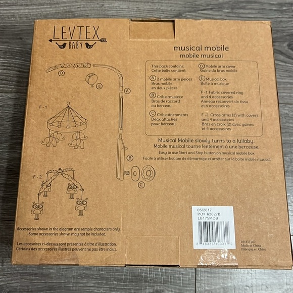 Levtex Baby Musical Mobile for Crib. 0-5 mo Animals Rotates to Lullaby Open Box - Picture 3 of 15